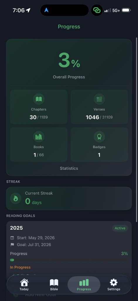 Bible Growth Progress — dark mode