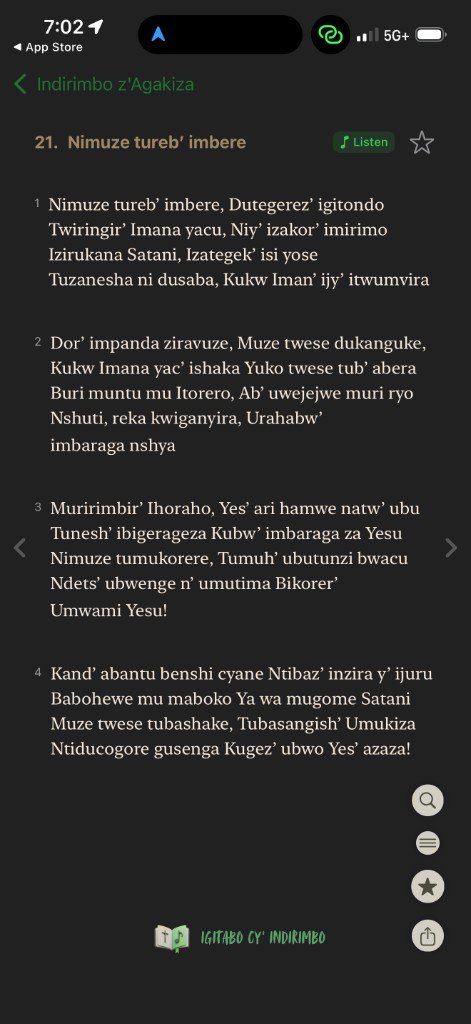 Igitabo home screen — dark mode with collections and quick actions